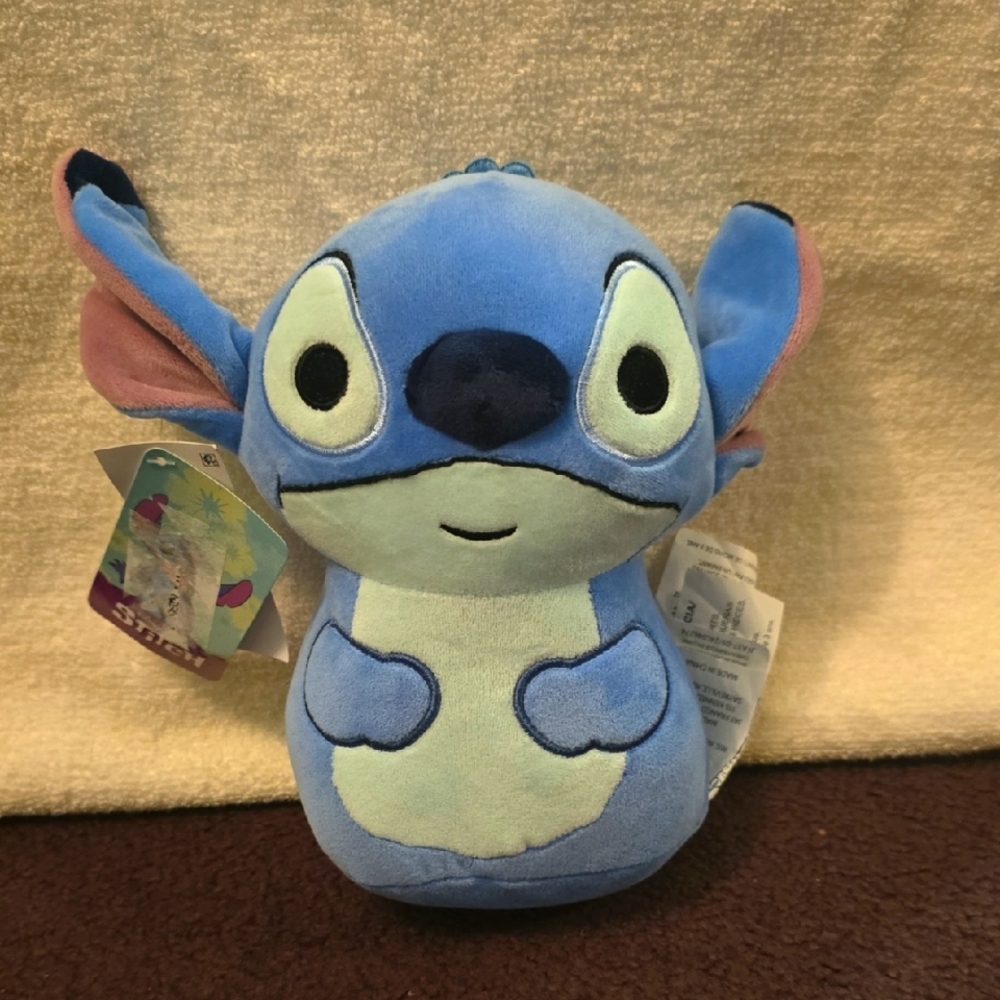 New‎ Disney Stitch Blue Stuffed Animal 10-in Tall Wired Ears Rounded Bottom